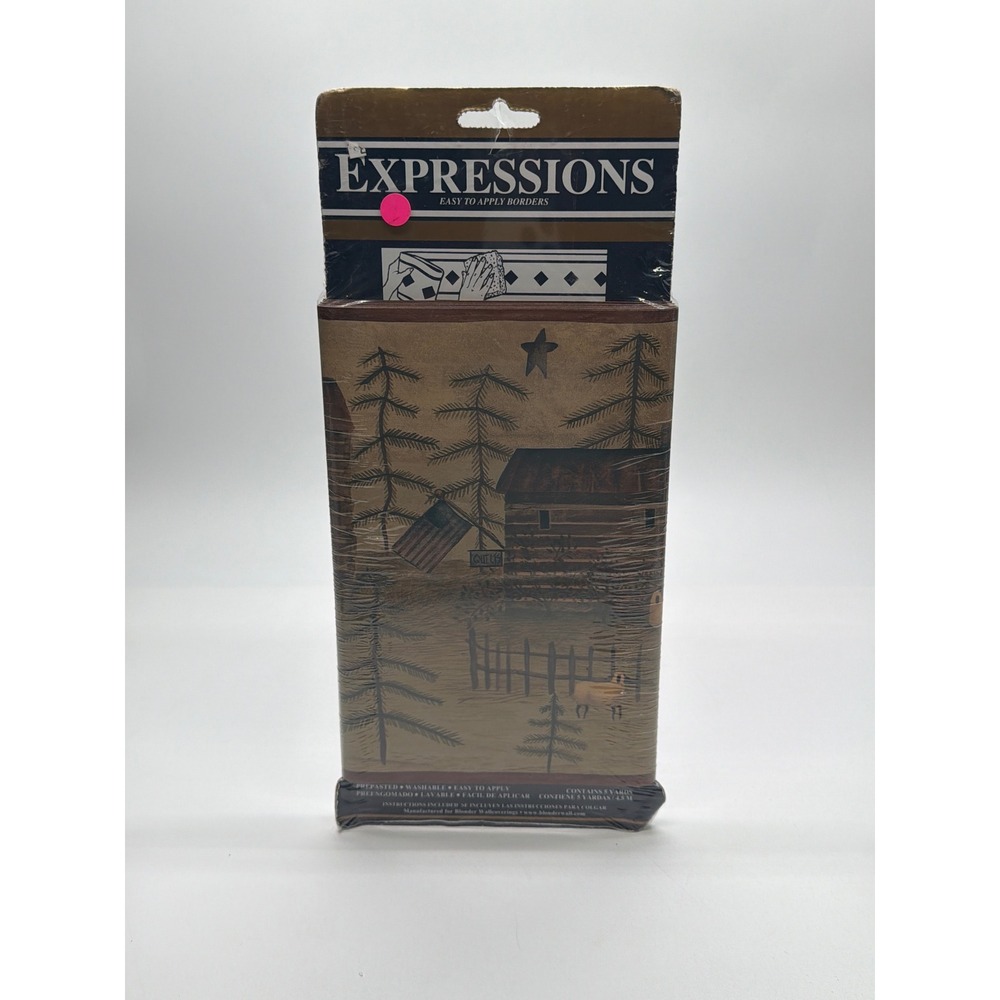 Expressions Primitive Country Log Cabin Wall Border 5 Yards SB10253B New